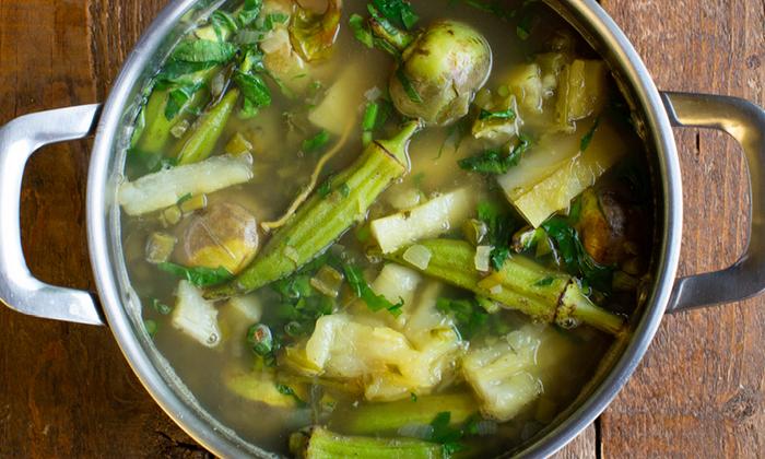 Recept: okersoep met antruwa en tayerblad
